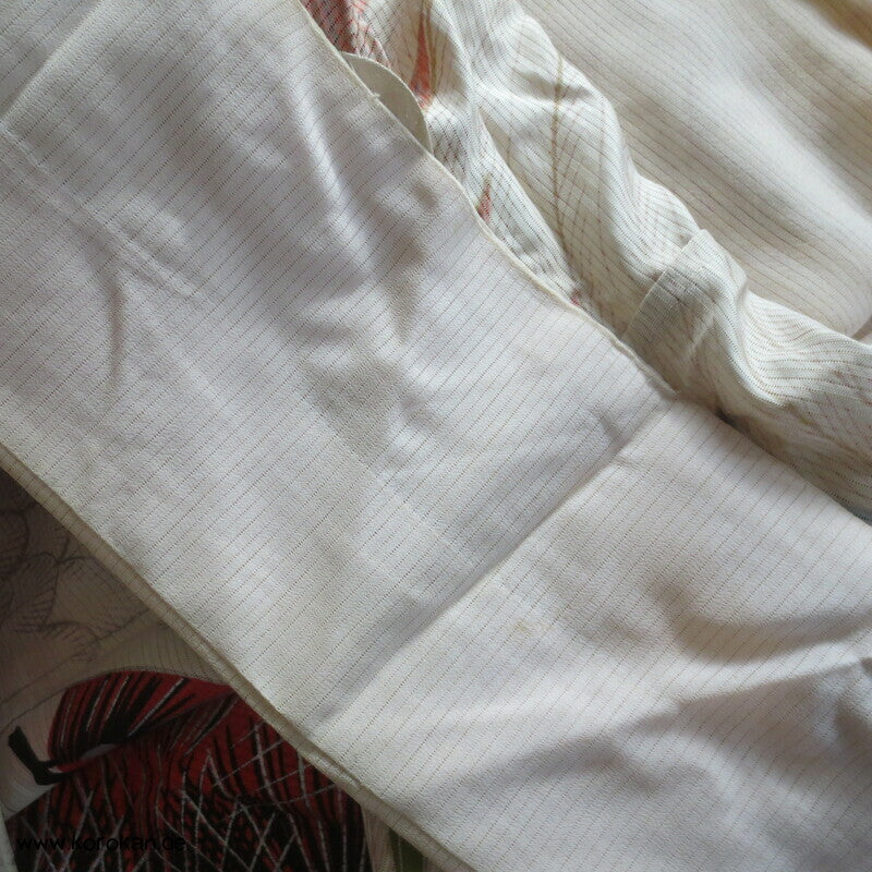 Furisode Kimono Sommer Rho Seide, riesige Kraniche vor Wellen und Kiefern
