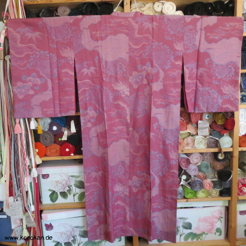 antiker Jacquard Seiden Michiyuki Kimono Mantel