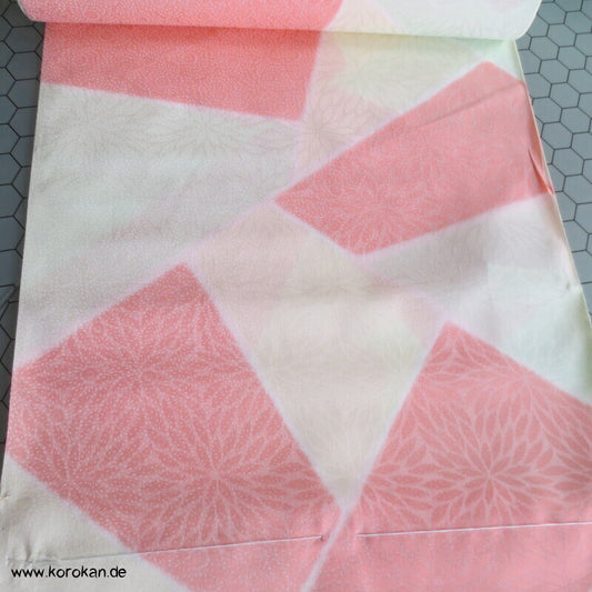 Kiku und Steinplattenmuster Juban Kimono Seiden Stoffrolle