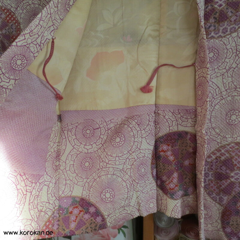 Full Shibori Genji Guruma Haori Kimono Jacke mit Himo