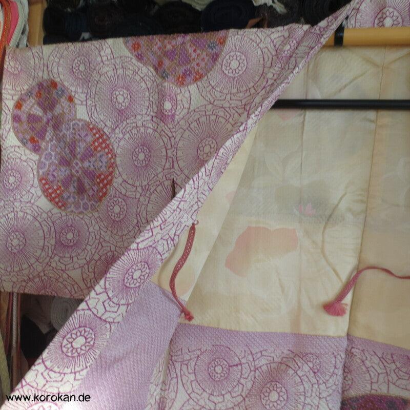Full Shibori Genji Guruma Haori Kimono Jacke mit Himo