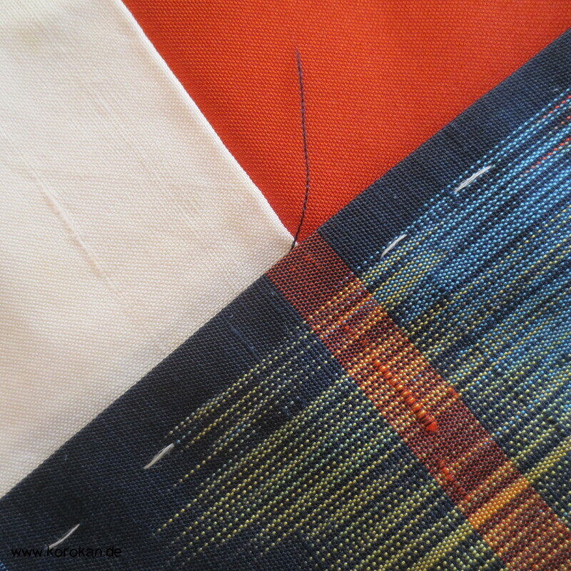 Tsumugi Seiden Kimono mit Kasuri Karo