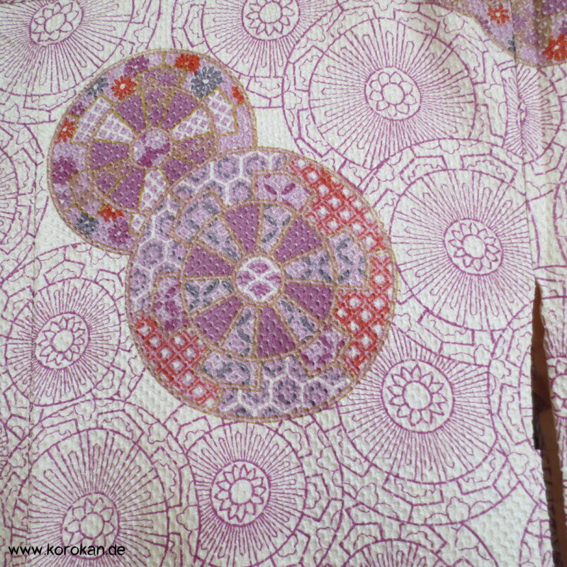 Full Shibori Genji Guruma Haori Kimono Jacke mit Himo