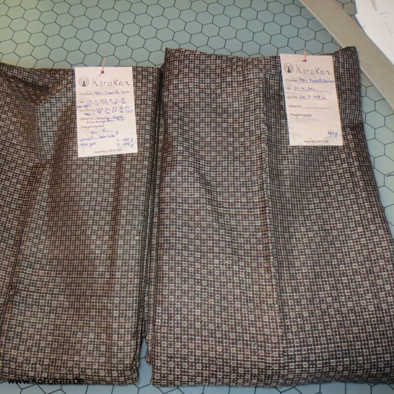 braunes Oshima Tsumugi Seide Kimono + Haori Ensemble