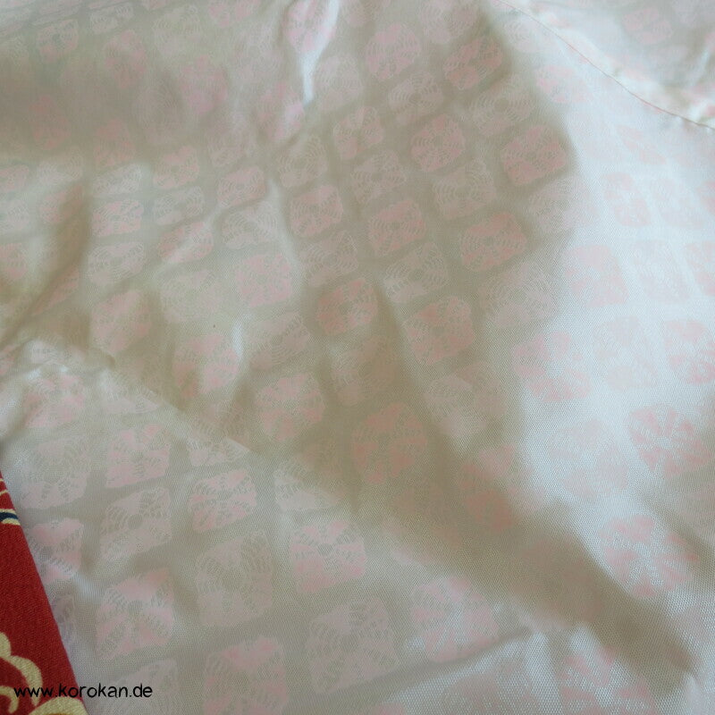 Mon auf persimmon, Schmetterlinge Wolle / Seide Dochugi Kimono Jacke