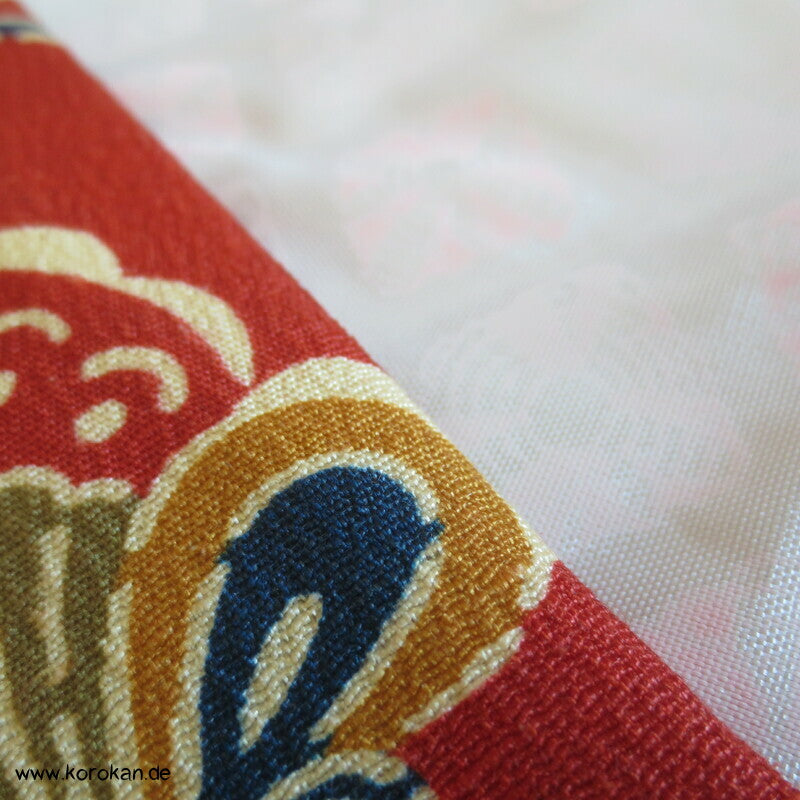 Mon auf persimmon, Schmetterlinge Wolle / Seide Dochugi Kimono Jacke