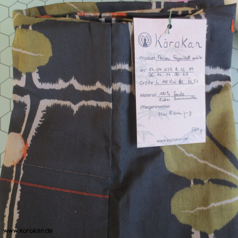 Feigenblätter Meisen Seiden Kimono, Baumwollfutter