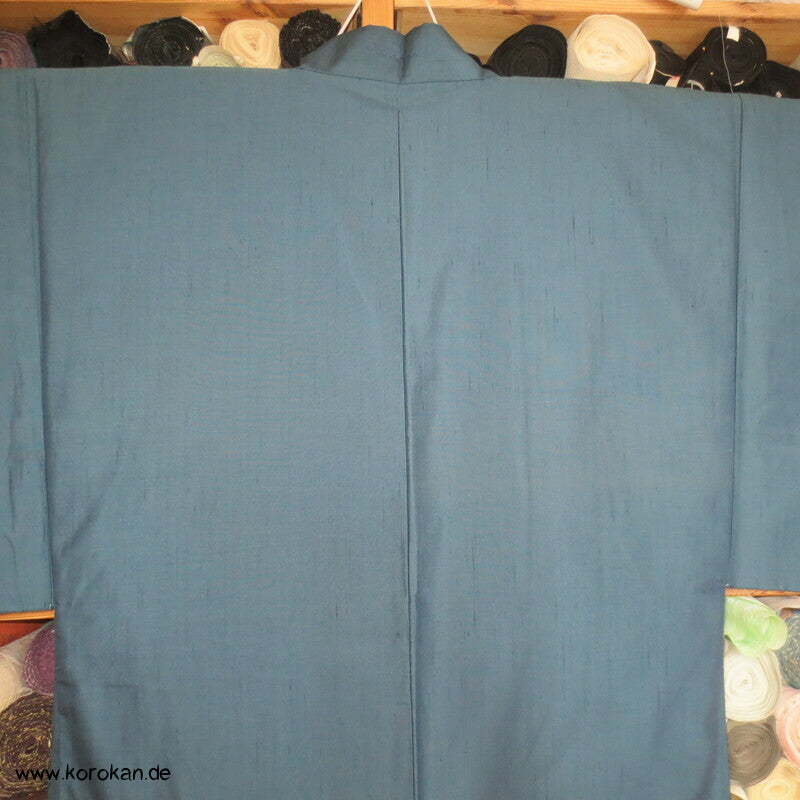 petrol Seiden Tsumugi Haori Jacke, Bildfutter