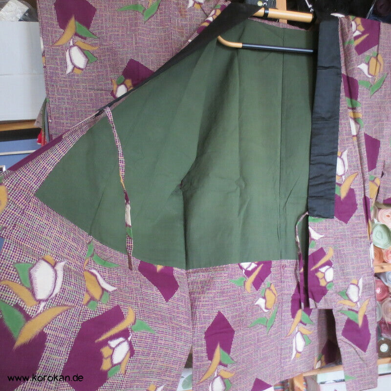 Nenneko Meisen Kimono Jacke - abstrakte Rosen