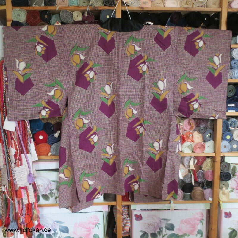 Nenneko Meisen Kimono Jacke - abstrakte Rosen