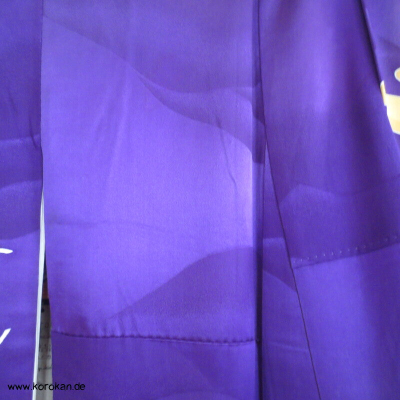 Seidendamast Furisode Kimono lila bunt