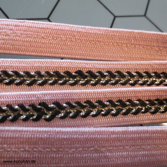 rosa Obijime, Seide / Lurex, aufgenähter Zopf