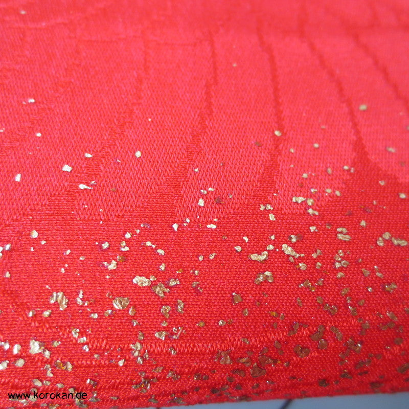 roter Kranich Juban Futterseidendamast, mit Gold
