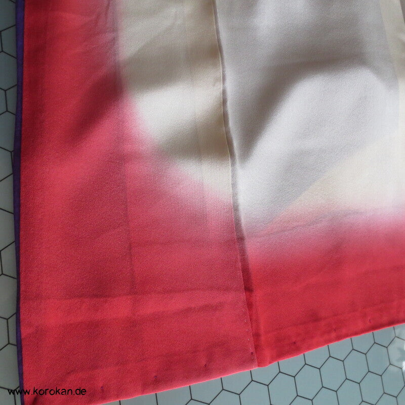 Seidendamast Furisode Kimono lila bunt