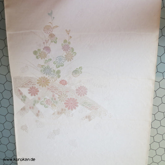 Chrysanthemen Urushi und Goldfäden - Seidenstoff Tanmono