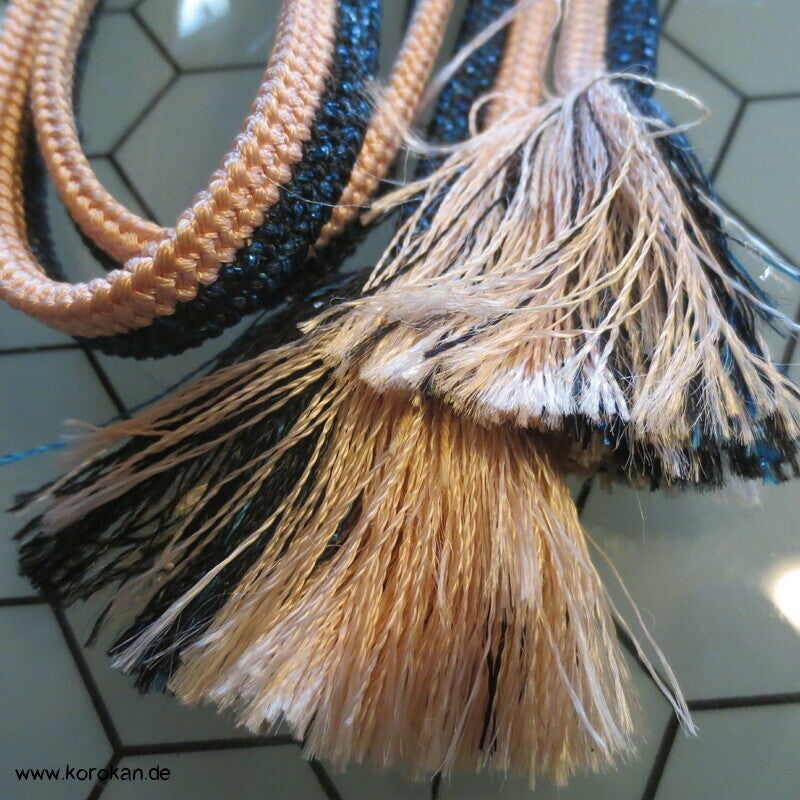 zartrosa / ozeanblauer Obijime, Seide / Lurex