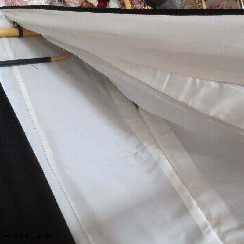 großer 5 Mon Mofuku, formeller schwarzer Seidencrepe Kimono