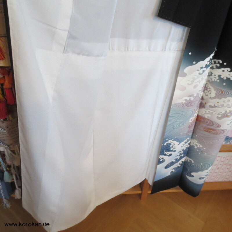 japanische Tomesode Seidencrepe Kimono Tsunami