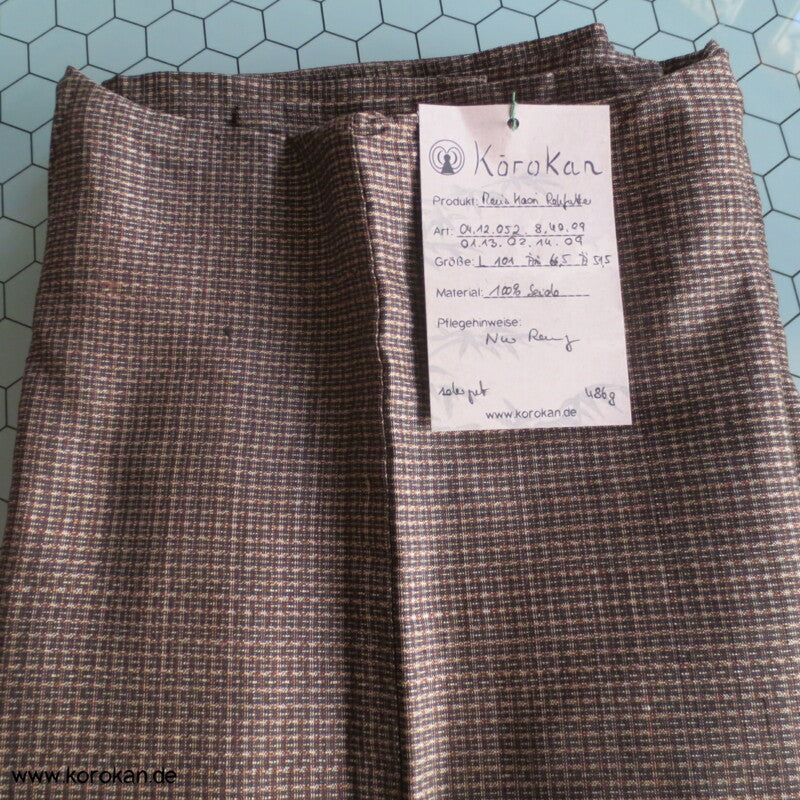 hellbraune Kasuri Tsumugi Seide Haori Kimono-Jacke