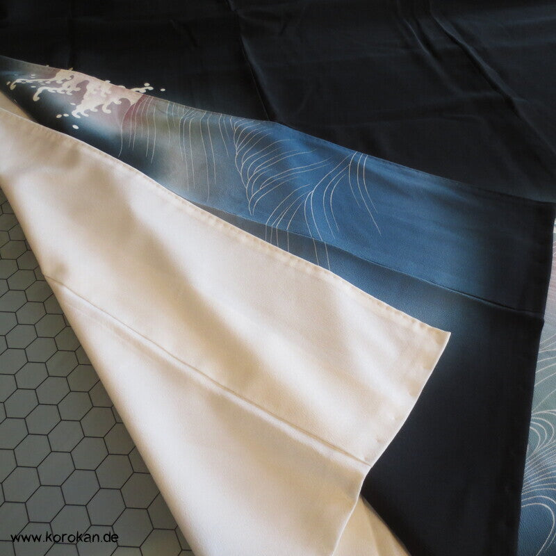 japanische Tomesode Seidencrepe Kimono Tsunami