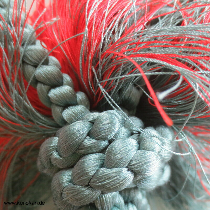 dunkeljade - rot Seide zweifarbiger Männer Haori Himo