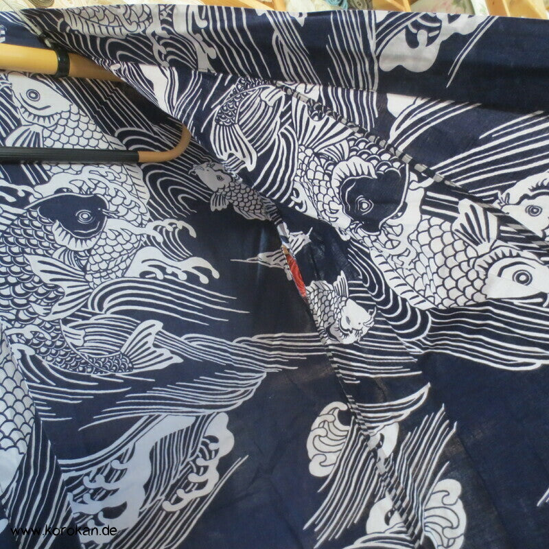 Yukata Baumwoll Kimono mit Koi Mustern
