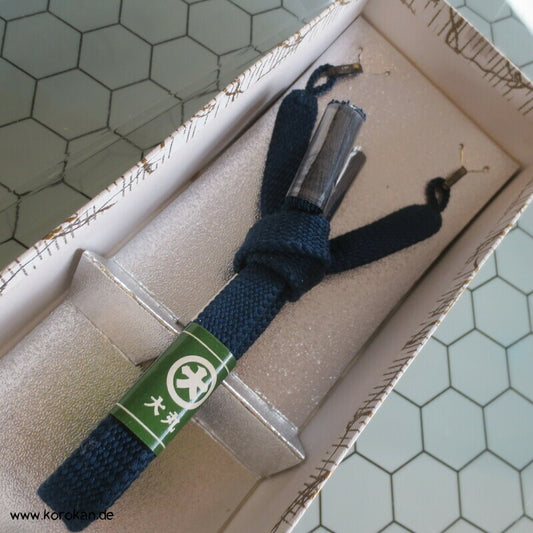 dunkelblaue Seide Männer Haori Himo - mit Box