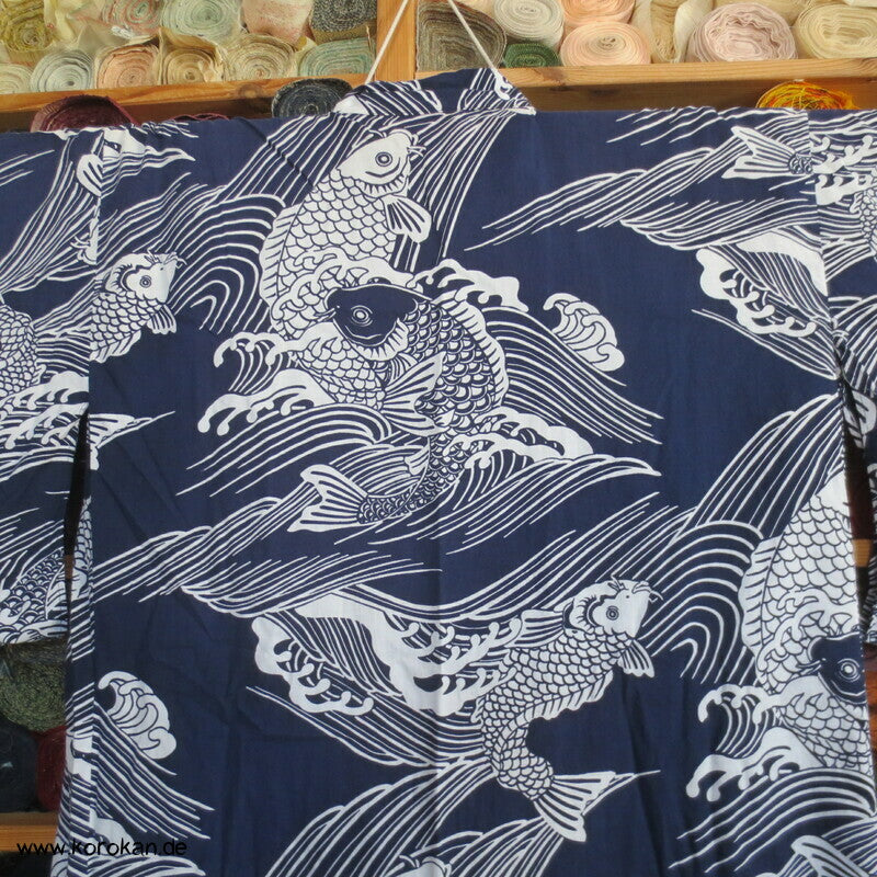 Yukata Baumwoll Kimono mit Koi Mustern