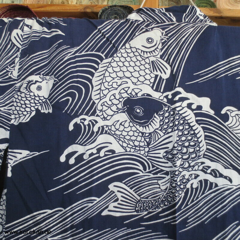Yukata Baumwoll Kimono mit Koi Mustern
