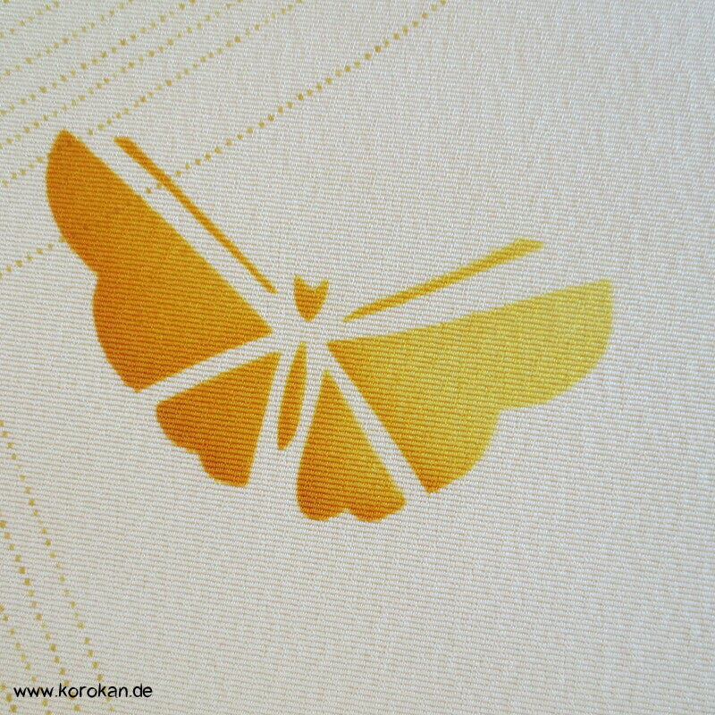 Schmetterlinge, Zweige Kimono Chirimen Crepe Seide, abstrakt