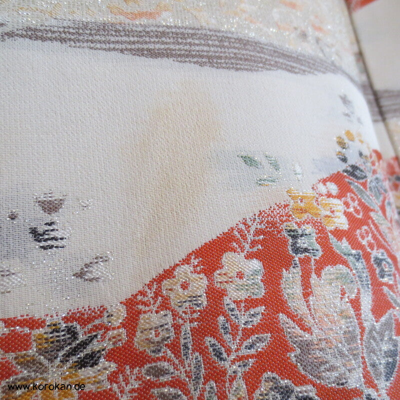 feine Blütenmuster Hitoe Fein Seiden Lurex Jacquard Kimono