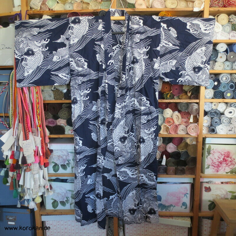 Yukata Baumwoll Kimono mit Koi Mustern