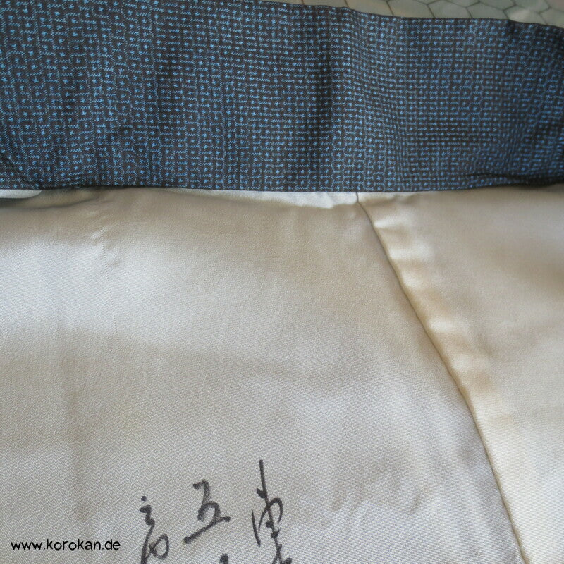 Männer Haori Kimono Jacke Tsumugi Seide, Seidenfutter mit Landschaft