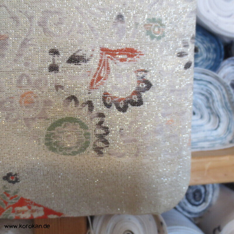 feine Blütenmuster Hitoe Fein Seiden Lurex Jacquard Kimono