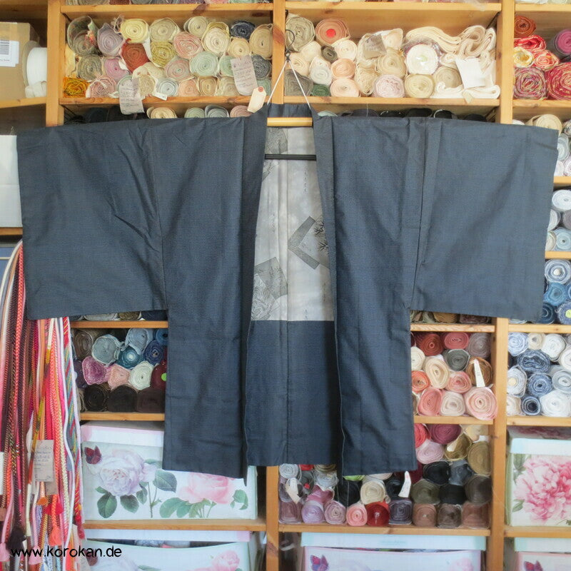 Männer Haori Kimono Jacke Tsumugi Seide, Seidenfutter Shikishi