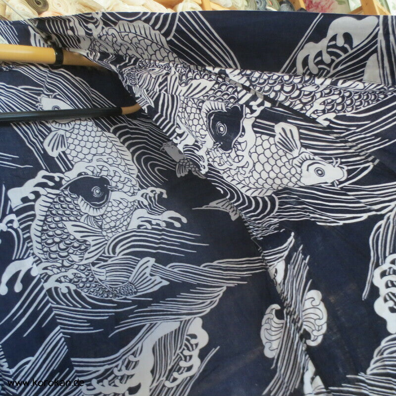 Yukata Baumwoll Kimono mit Koi Mustern