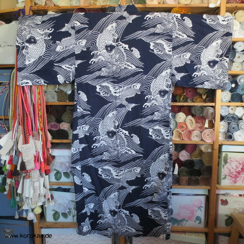 Yukata Baumwoll Kimono mit Koi Mustern