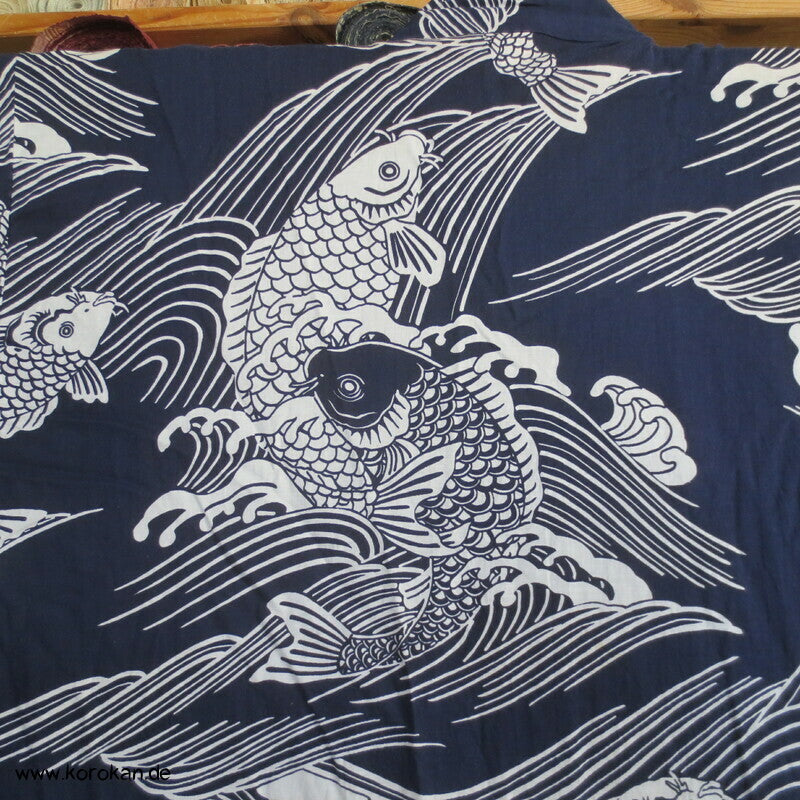 Yukata Baumwoll Kimono mit Koi Mustern