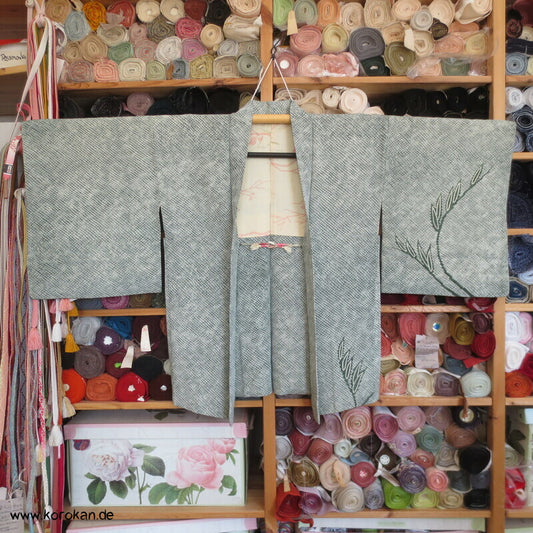 Grashalme Kanoko Dot Haori Kimono Jacke, mit Himo