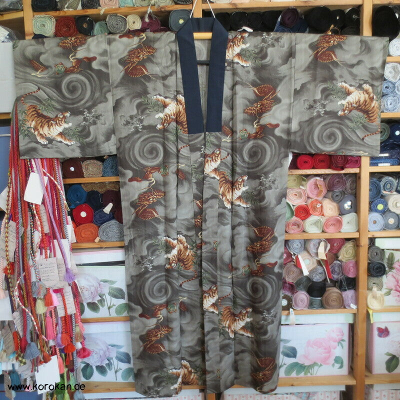 Tiger und Drache Juban Unterkimono, Wollmuslin
