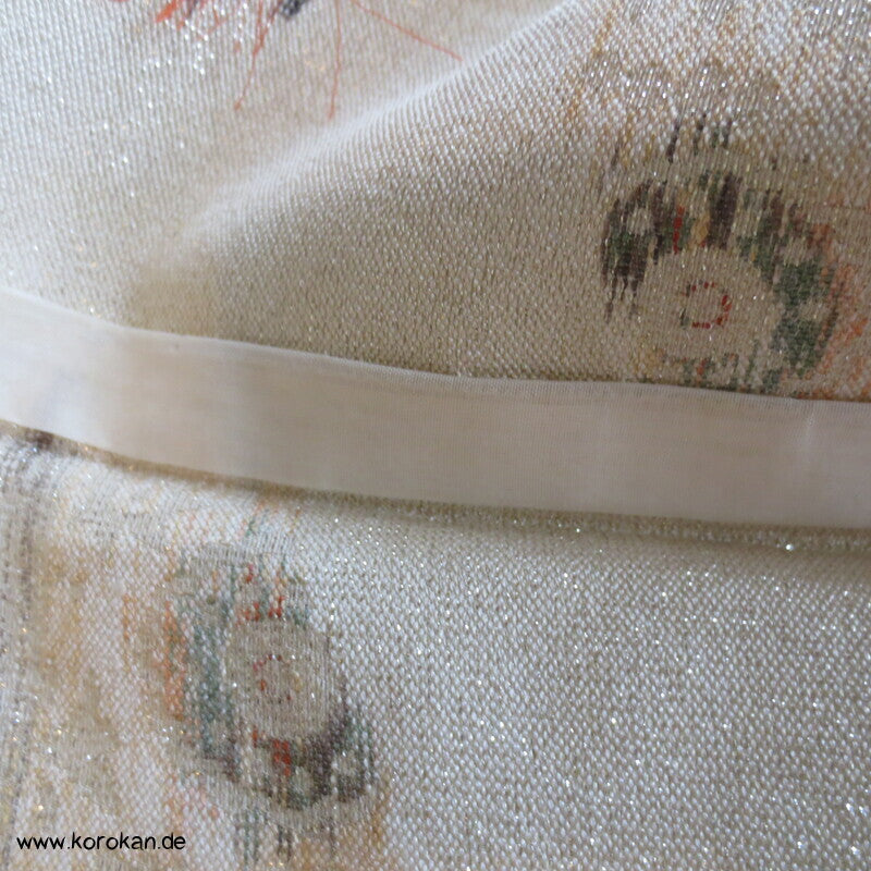 feine Blütenmuster Hitoe Fein Seiden Lurex Jacquard Kimono