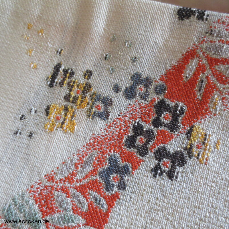 feine Blütenmuster Hitoe Fein Seiden Lurex Jacquard Kimono