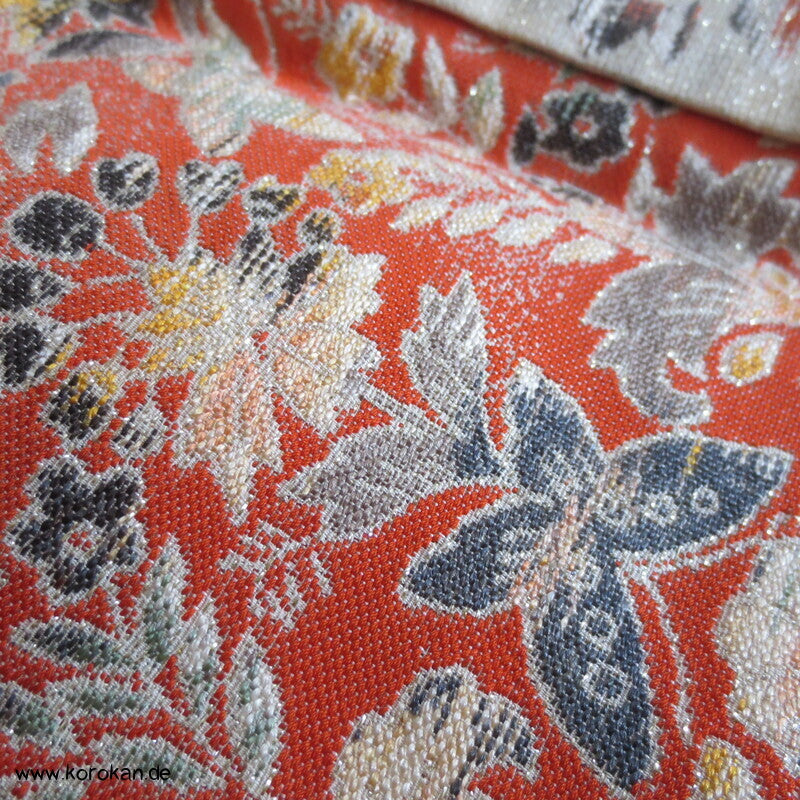 feine Blütenmuster Hitoe Fein Seiden Lurex Jacquard Kimono