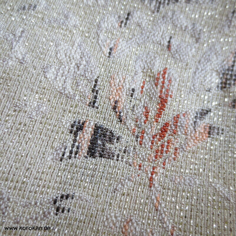 feine Blütenmuster Hitoe Fein Seiden Lurex Jacquard Kimono