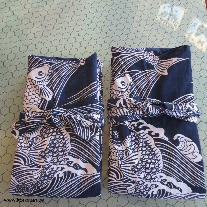Yukata Baumwoll Kimono mit Koi Mustern