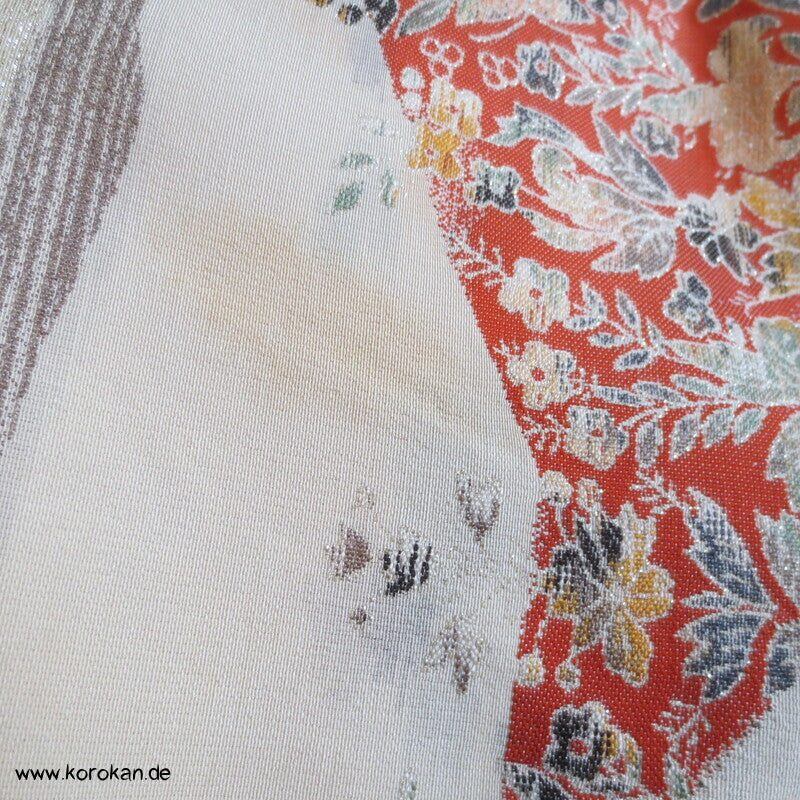 feine Blütenmuster Hitoe Fein Seiden Lurex Jacquard Kimono