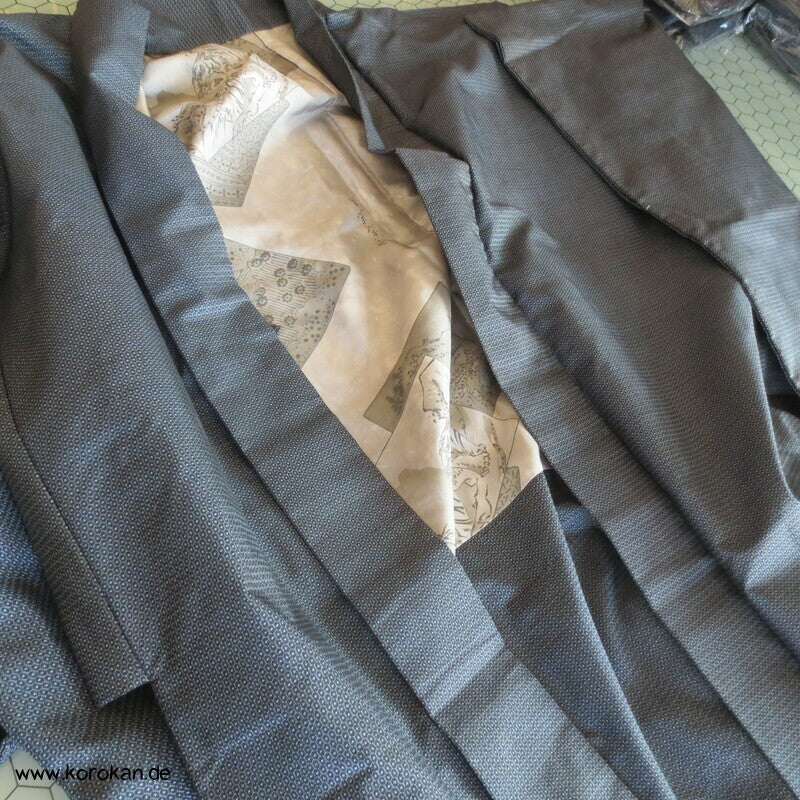 Männer Haori Kimono Jacke Tsumugi Seide, Seidenfutter Shikishi