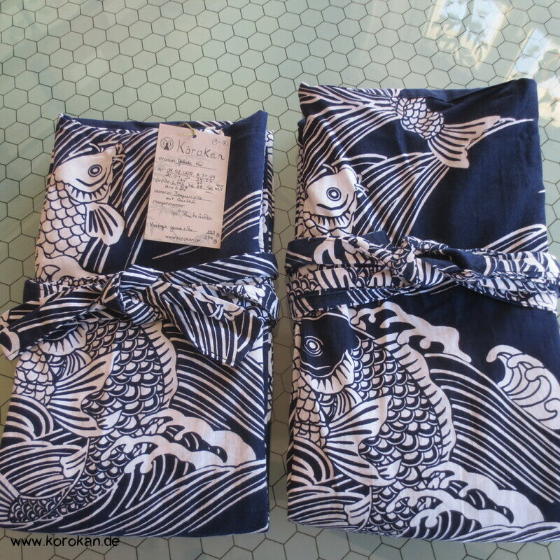 Yukata Baumwoll Kimono mit Koi Mustern