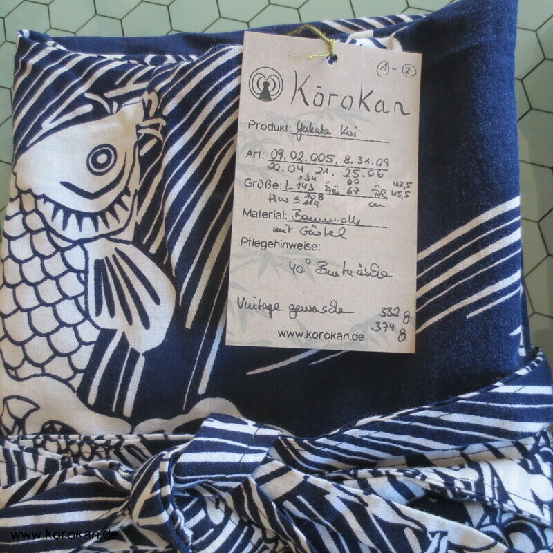Yukata Baumwoll Kimono mit Koi Mustern