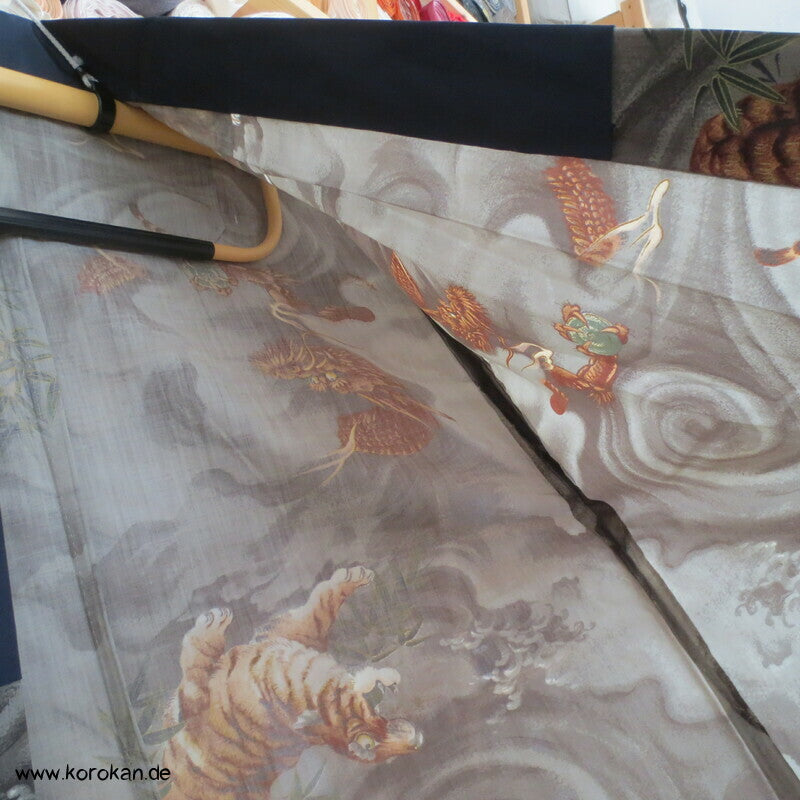 Tiger und Drache Juban Unterkimono, Wollmuslin